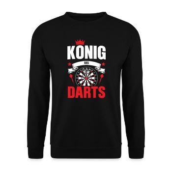 Darts Darten Darter Geschenk - Unisex Pullover - Schwarz - Vorne - Alina (178cm) & Michal (187cm)
