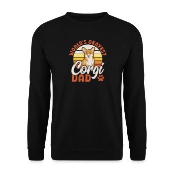Welsh Corgi Dog The Okayest Corgi Dad in the World - Unisex Sweatshirt - black - Front - Alina (178cm) & Michal (187cm)