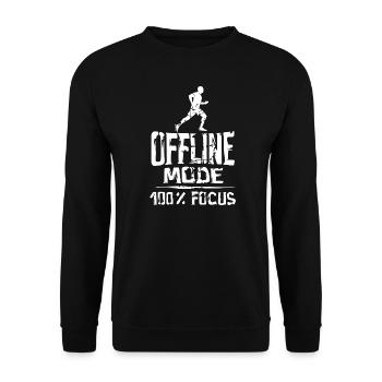 Offline Mode - 100% Focus Running Sport - Unisex Sweatshirt - black - Front - Alina (178cm) & Michal (187cm)