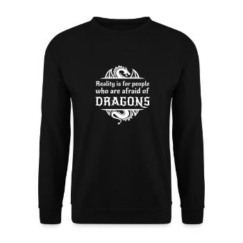 Pen and paper afraid of dragons - Unisex Sweatshirt - black - Front - Alina (178cm) & Michal (187cm)