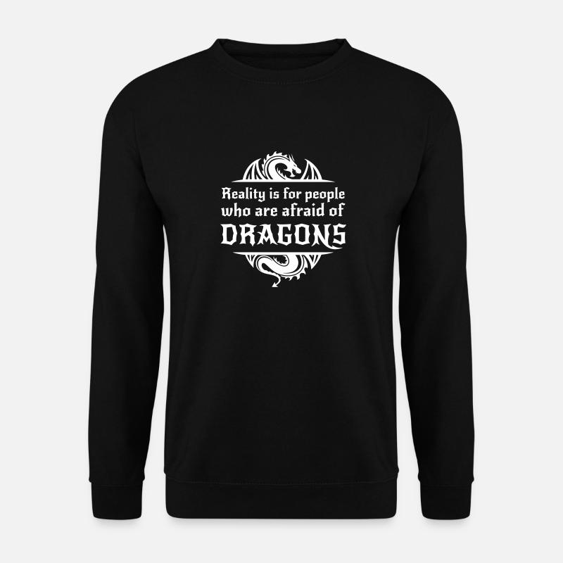 Stylo et papier effrayés par les dragons - Sweat-shirt Unisexe - noir
