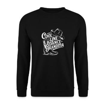 Coole Line Dance Oma. Oma hat Freude am Tanzen - Unisex Pullover - Schwarz - Vorne - Alina (178cm) & Michal (187cm)