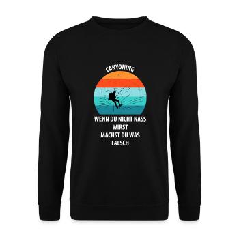 Canyoning Bergsteigen Klettern Wandern Berge - Unisex Pullover - Schwarz - Vorne - Alina (178cm) & Michal (187cm)