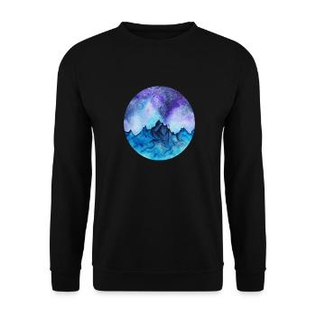 montagnes - Sweat-shirt Unisexe - noir - Devant - Alina (178cm) & Michal (187cm)