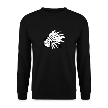 Indianer Häuptling - Indian - Unisex Pullover - Schwarz - Vorne - Alina (178cm) & Michal (187cm)
