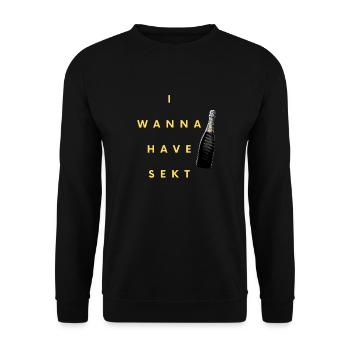 I wanna have Sekt - Unisex Pullover - Schwarz - Vorne - Alina (178cm) & Michal (187cm)