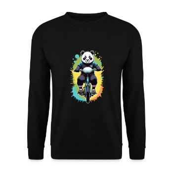 Cycliste Panda - Sweat-shirt Unisexe - noir - Devant - Alina (178cm) & Michal (187cm)