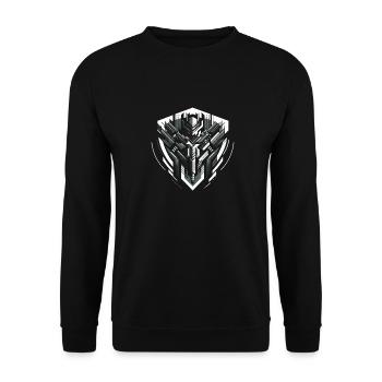 Monochrome Mech Heart - Unisex Sweatshirt - black - Front - Alina (178cm) & Michal (187cm)