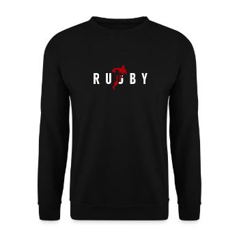 Rugby-Rugby-Spieler - Unisex Pullover - Schwarz - Vorne - Alina (178cm) & Michal (187cm)