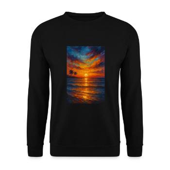 Sunset Bliss – L’art rencontre l’été - Sweat-shirt Unisexe - noir - Devant - Alina (178cm) & Michal (187cm)
