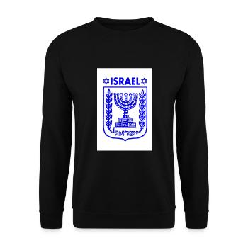Menorah Coat of Arms of Israel Coat of Arms of Israel - Unisex Sweatshirt - black - Front - Alina (178cm) & Michal (187cm)