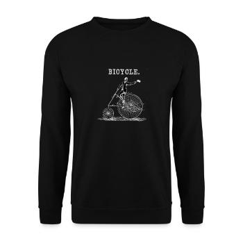 Vintage Bicycle Old School Minimalist Gift - Unisex Sweatshirt - black - Front - Alina (178cm) & Michal (187cm)