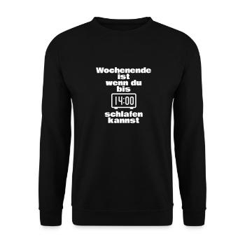 Wochenende - Unisex Pullover - Schwarz - Vorne - Alina (178cm) & Michal (187cm)