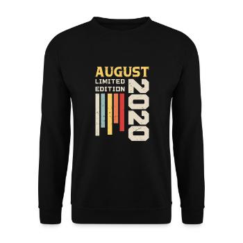 August 2020 - Geburtstagsgeschenk August 2020 August - Unisex Pullover - Schwarz - Vorne - Alina (178cm) & Michal (187cm)