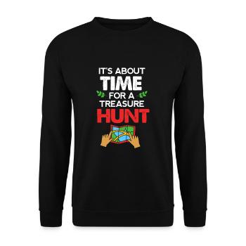 Geocaching Geocache Geocacher - Unisex Sweatshirt - black - Front - Alina (178cm) & Michal (187cm)