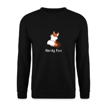 Fuchs nerd Geschenk Brille Tier schlauer schlau - Unisex Pullover - Schwarz - Vorne - Alina (178cm) & Michal (187cm)