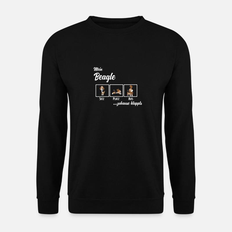 Mein Beagle zuhause klappts, lustiges Hunde Tee - Unisex Pullover - Schwarz