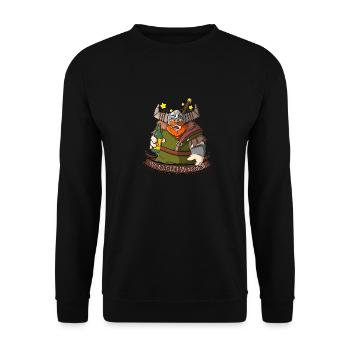 Weekend Warrior - Wikinger mit Bier am Wochenende - Unisex Pullover - Schwarz - Vorne - Alina (178cm) & Michal (187cm)