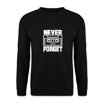 Never Forget Oldie Tape DJ Retro Old 80s - Unisex Sweatshirt - black - Front - Alina (178cm) & Michal (187cm)