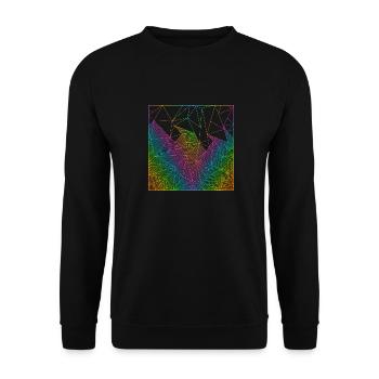 Rainbow Abstract Lines - Unisex Sweatshirt - black - Front - Alina (178cm) & Michal (187cm)