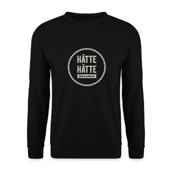 Hätte Hätte Fahrrad kette - Unisex Pullover - Schwarz - Vorne - Alina (178cm) & Michal (187cm)