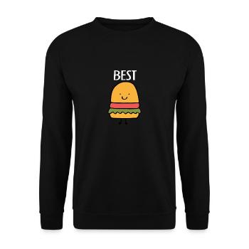 Best Friends, Beste Freunde, Partnershirt, Burger - Unisex Pullover - Schwarz - Vorne - Alina (178cm) & Michal (187cm)