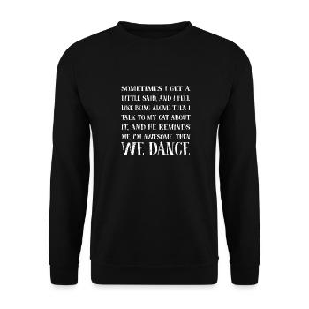 Katze Katzen - Unisex Pullover - Schwarz - Vorne - Alina (178cm) & Michal (187cm)