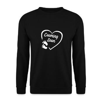 COOMING SOON PREGNANT BÉBÉ ENCEINTE - Sweat-shirt Unisexe - noir - Devant - Alina (178cm) & Michal (187cm)