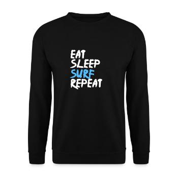 Eat Sleep Surf Repeat - Unisex Sweatshirt - black - Front - Alina (178cm) & Michal (187cm)