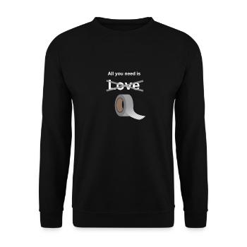 J'aime le ruban adhésif - Sweat-shirt Unisexe - noir - Devant - Alina (178cm) & Michal (187cm)