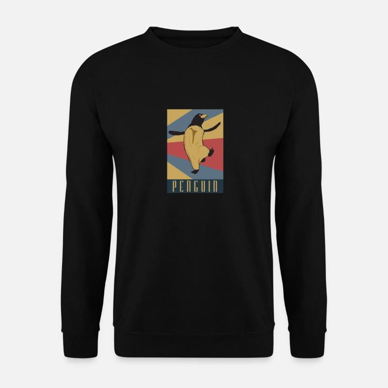 Pinguin Retro Geschenk Idee - Unisex Pullover - Schwarz