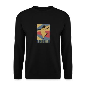 penguin - Unisex Sweatshirt - black - Front - Alina (178cm) & Michal (187cm)