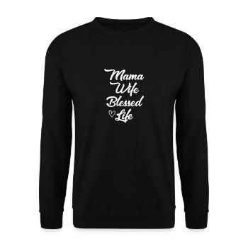 Mom Mom - Unisex Sweatshirt - black - Front - Alina (178cm) & Michal (187cm)
