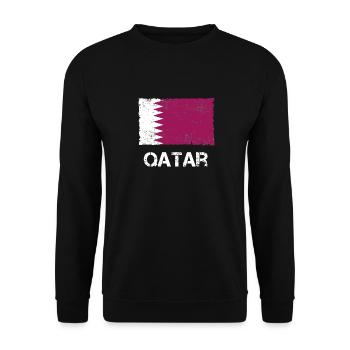 Qatar Vintage - Unisex Sweatshirt - black - Front - Alina (178cm) & Michal (187cm)