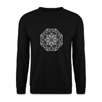 Meditation 2 Mandala Spiritual henna yoga chakra - Unisex Sweatshirt - black - Front - Alina (178cm) & Michal (187cm)
