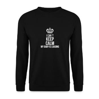 I CAN'T KEEP CALM PREGNANT BELLY GIFT GIFTS BABY - Unisex Pullover - Schwarz - Vorne - Alina (178cm) & Michal (187cm)