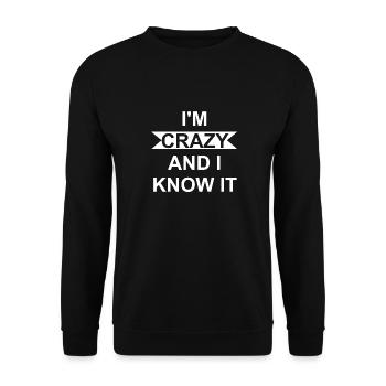 Crazy - Unisex Sweatshirt - black - Front - Alina (178cm) & Michal (187cm)