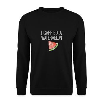 I carried a watermelon - Unisex Sweatshirt - black - Front - Alina (178cm) & Michal (187cm)