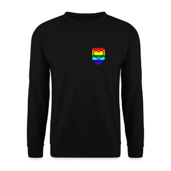 Coeur de poche poitrine LGTB Pride Gay - Sweat-shirt Unisexe - noir - Devant - Alina (178cm) & Michal (187cm)