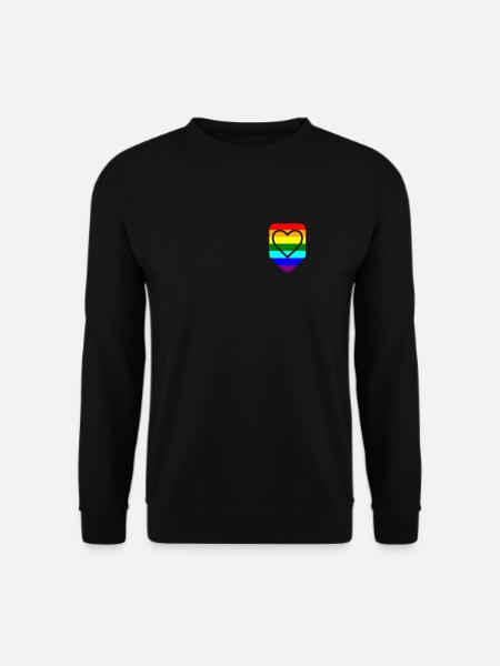 Brusttasche Herz LGTB Pride Gay - Unisex Pullover - Schwarz