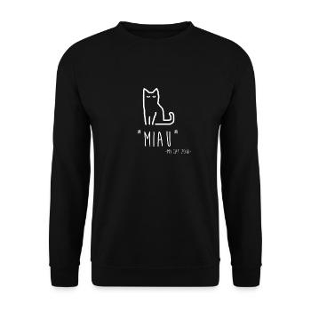 Meow Cat - Unisex Sweatshirt - black - Front - Alina (178cm) & Michal (187cm)