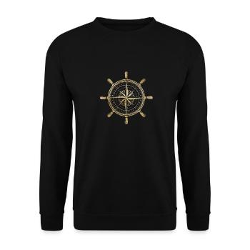 Boussole en or - Sweat-shirt Unisexe - noir - Devant - Alina (178cm) & Michal (187cm)