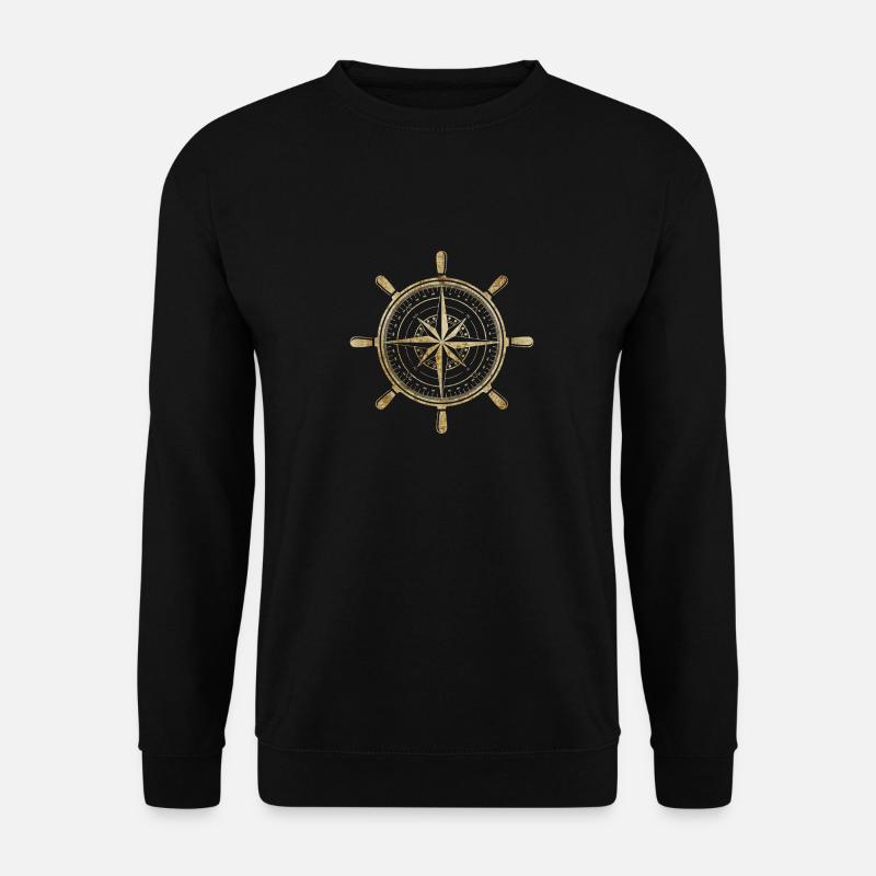 Compass in gold - Unisex Sweatshirt - black