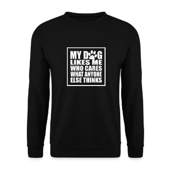 Hund Hunde lustige Sprüche - Unisex Pullover - Schwarz - Vorne - Alina (178cm) & Michal (187cm)