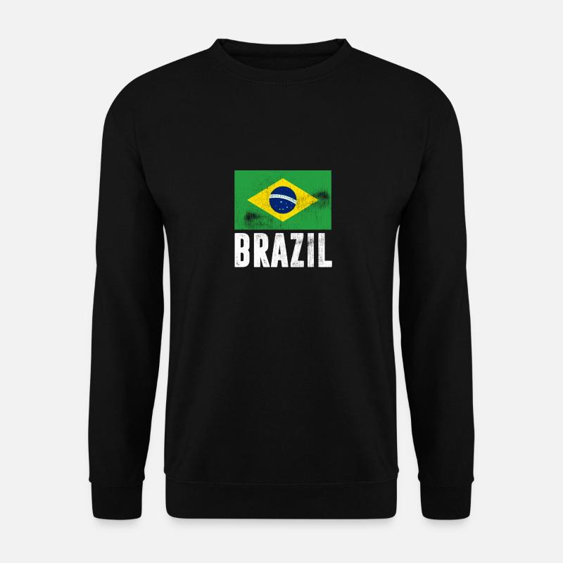 Brasilien Flagge brasilianische Flagge Vintage - Unisex Pullover - Schwarz
