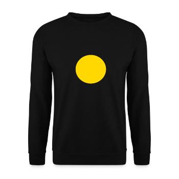Gelb Kreis rund Sonne Shirt Geschenkidee Stylisch - Unisex Pullover - Schwarz - Vorne - Alina (178cm) & Michal (187cm)