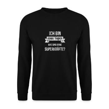 Hundetrainer Hundeschule Hunde Training Geschenk - Unisex Pullover - Schwarz - Vorne - Alina (178cm) & Michal (187cm)