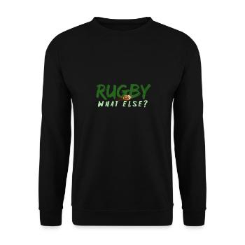 Rugby - Quoi d'autre? Hommes, femmes enfants cadeau - Sweat-shirt Unisexe - noir - Devant - Alina (178cm) & Michal (187cm)
