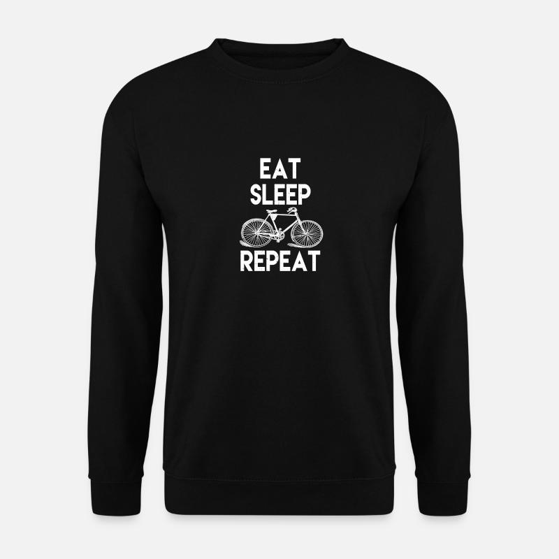 Eat sleep Repeat Fahrrad Sprueche Bike Spruch - Unisex Pullover - Schwarz