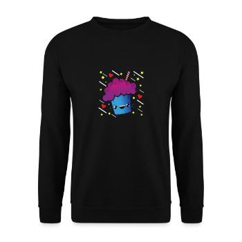 Cartoon Muffin Herz und Sterne T Shirt - Unisex Pullover - Schwarz - Vorne - Alina (178cm) & Michal (187cm)